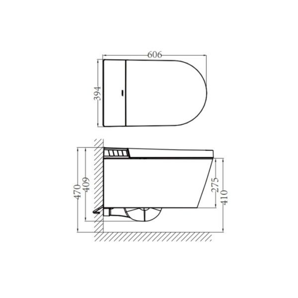 Bathroom Wall Hung Smart Toilet Pan