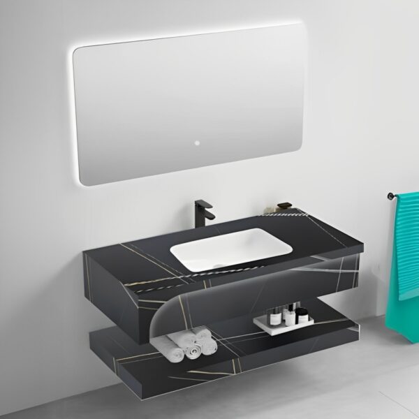Double Layers Wall Mount Rock Slate Bathroom Vanity