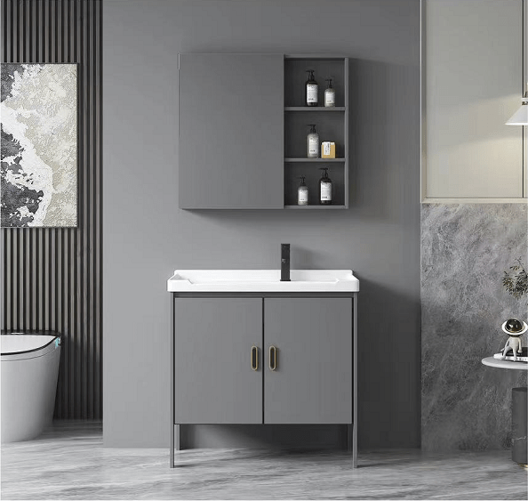 freestanding aluminum vanity